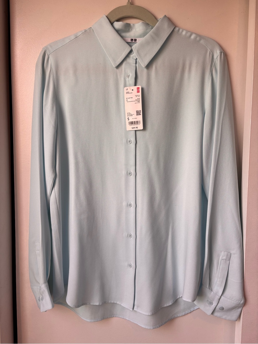 Uniqlo Light Blue Button-Up Blouse